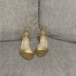 ANTONIO MELANI Metallic Gold Slingback Heels